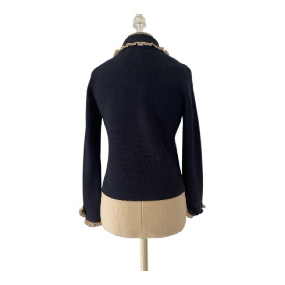 J. Crew dark blue Wool Blend Jacket with Cream Accents - Picture 3 of 4